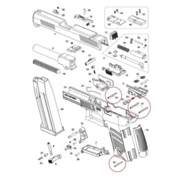  Eemann Tech - Zestaw pinów do pistoletu CZ P10 - schemat montażowy CZ
