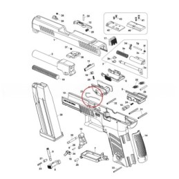  Eemann Tech - Sprężyna zatrzasku zamka do pistoletu CZ P-10 - schemat montażowy CZ